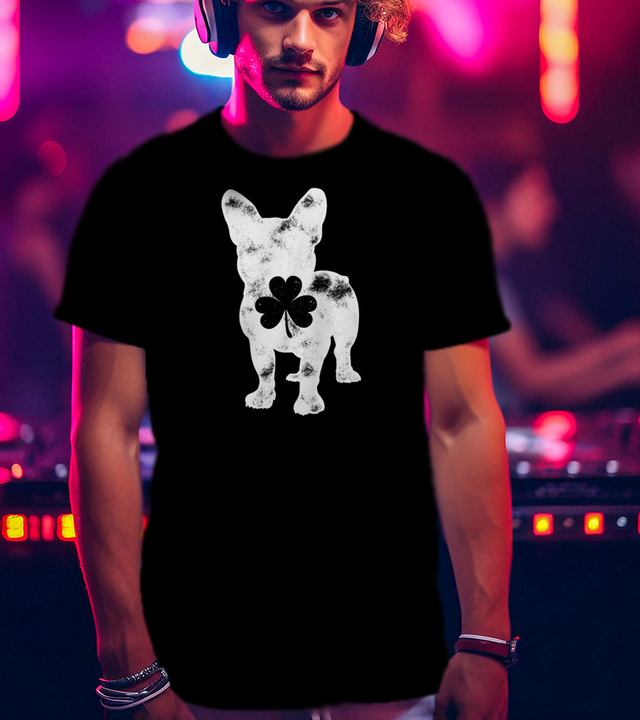 French Bulldog St Patricks Day Boys Men Dog Shamrock T-Shirt