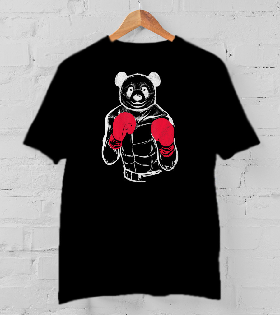 Friendly Panda Bear Boxer With Red Boxing Gloves T-Shirt