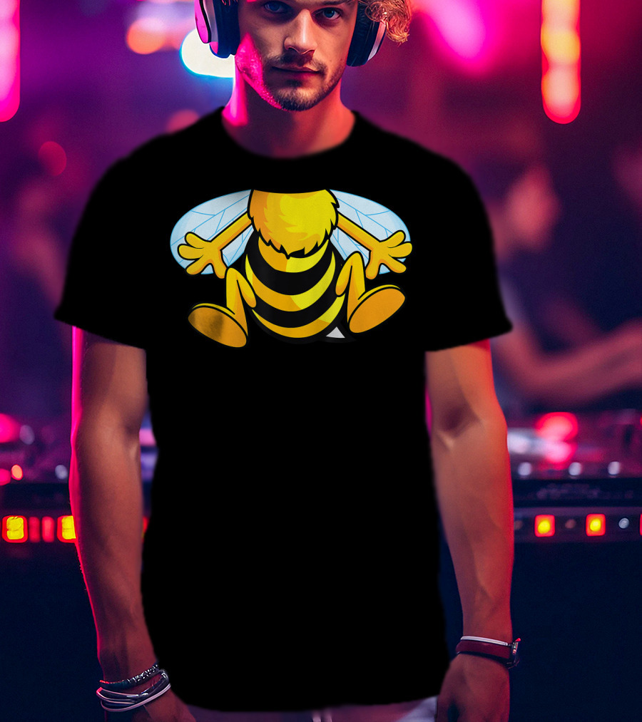 Funny Bee Costume Easy Honeybee Hall Buzzing Bumblebee Stripes T-Shirt