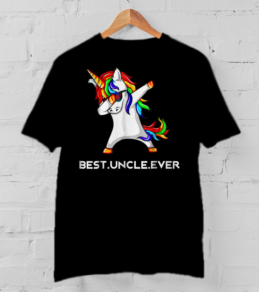 Best Uncle Ever Rainbow Dabbing Unicorn T-Shirt