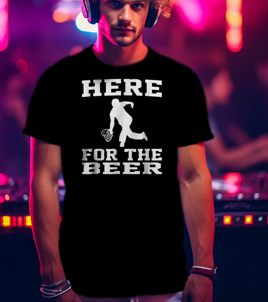 Here For The Beer Funny Bowling Drinking T-Shirt