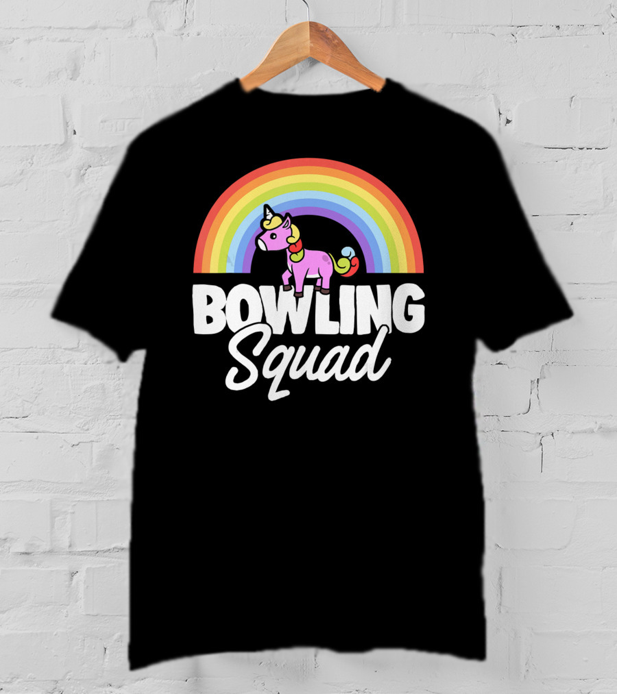 Bowling Squad Funny Unicorn Rainbow T-Shirt
