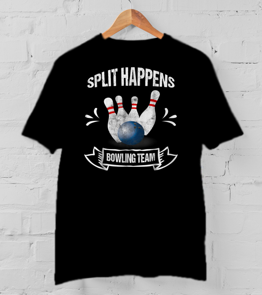 Split Happens Bowling Team Funny Bowling T-Shirt