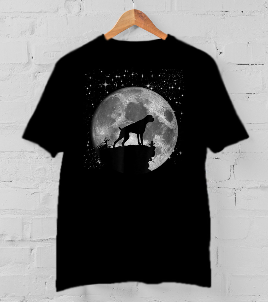 Funny Boxer Dog Mom Astronaut Moon Landing Adventure T-Shirt