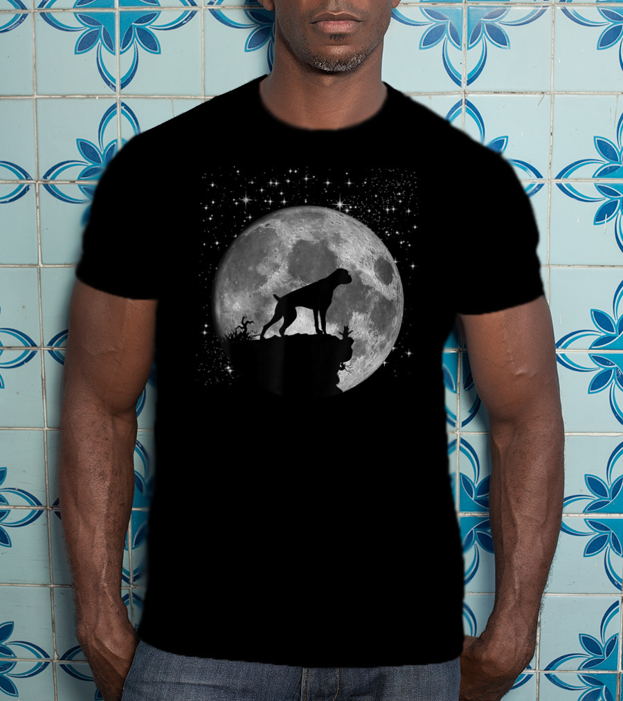 Funny Boxer Dog Mom Astronaut Moon Landing Adventure T-Shirt