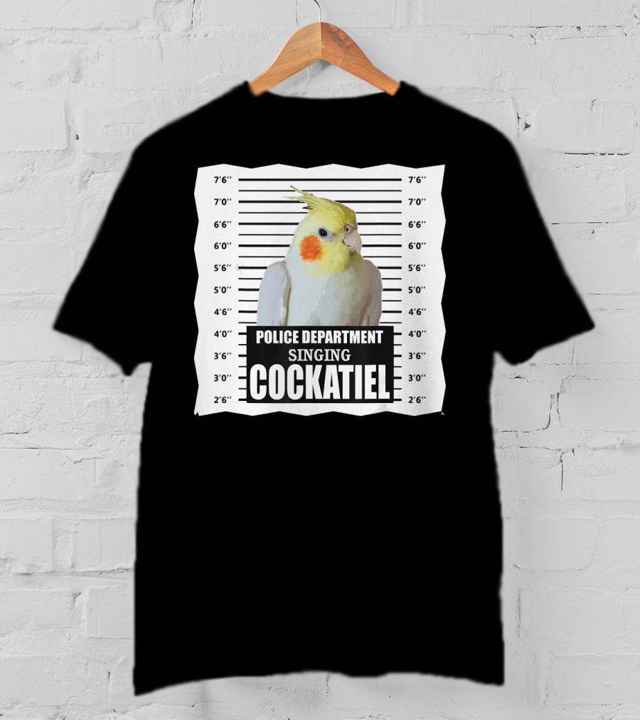 Police Department Singing Cockatiel Mugshot T-Shirt
