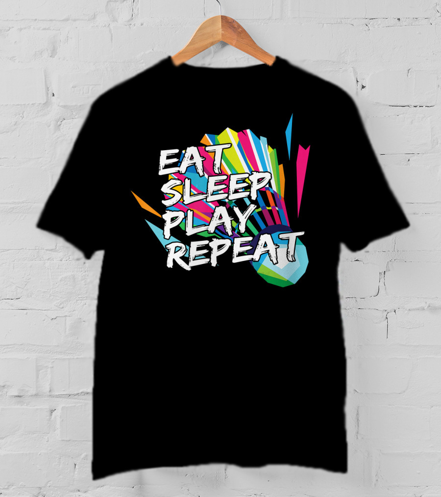Eat Sleep Play Repeat Badminton Shuttlecock T-Shirt