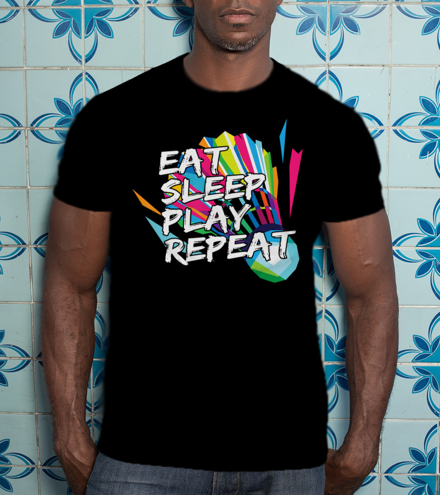 Eat Sleep Play Repeat Badminton Shuttlecock T-Shirt
