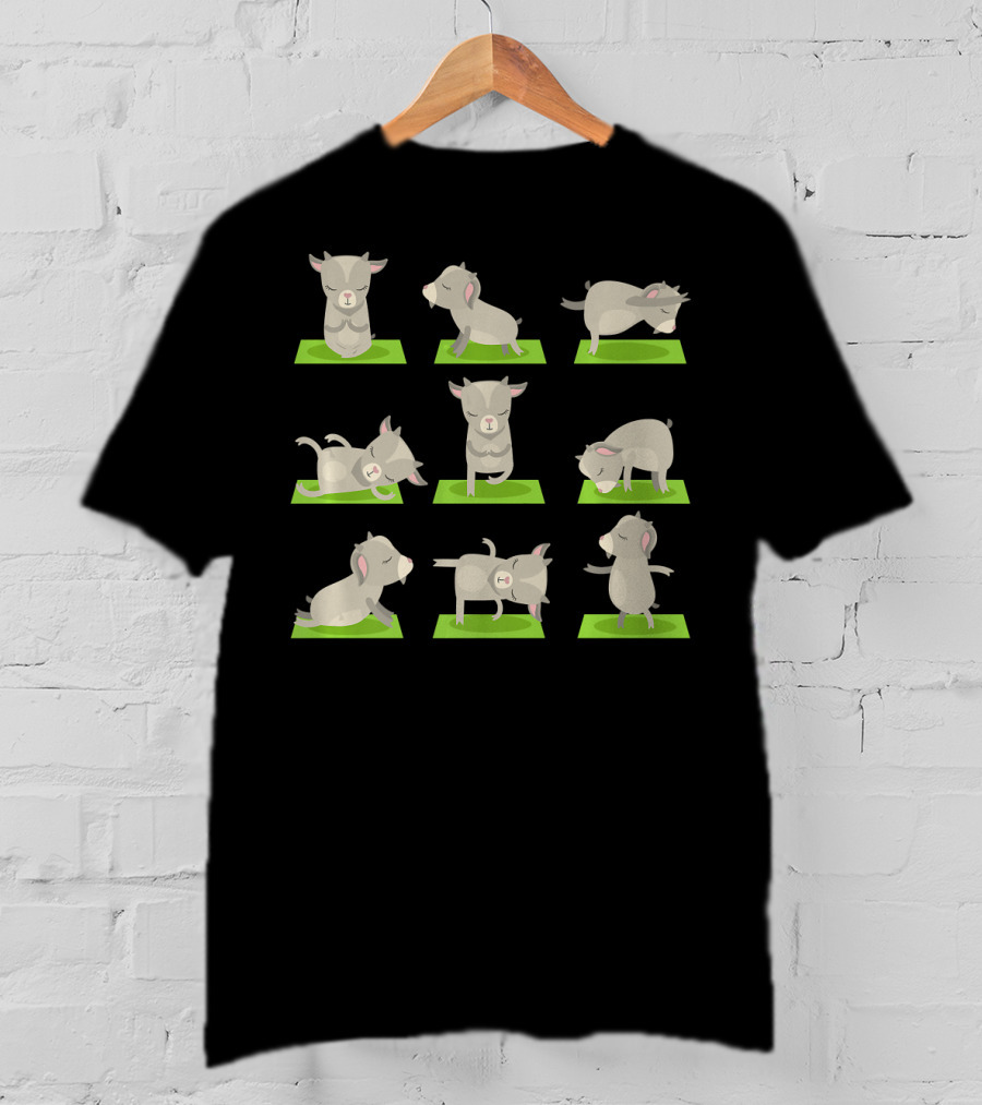 Goat Yoga Mat Poses Funny Yoga Goat T-Shirt