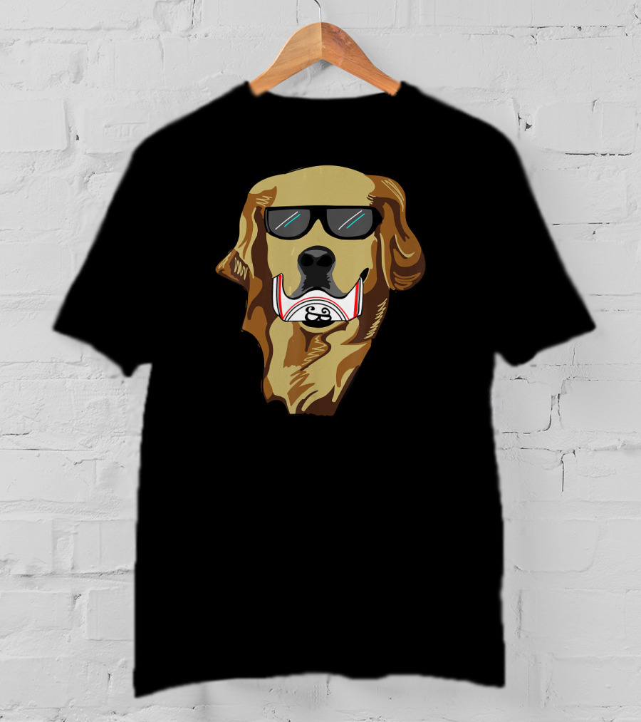 Golden Retriever Wearing Sunglasses Holding Beer Can T-Shirt