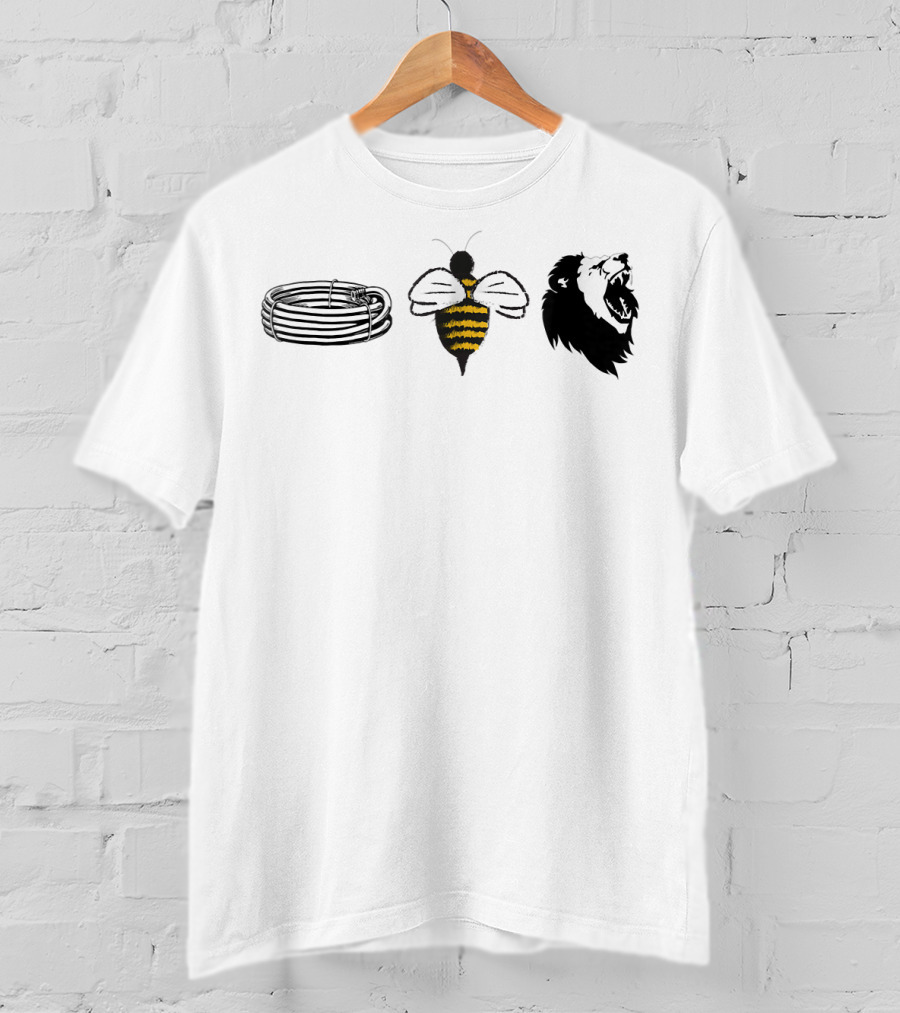 Barbed Bee Lion Funny Vintage Animal Joke Pun T-Shirt