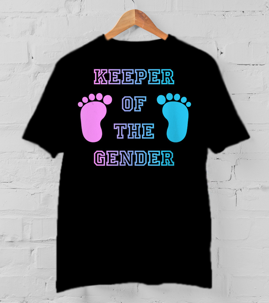Keeper Of The Gender Pink Blue Footprints T-Shirt