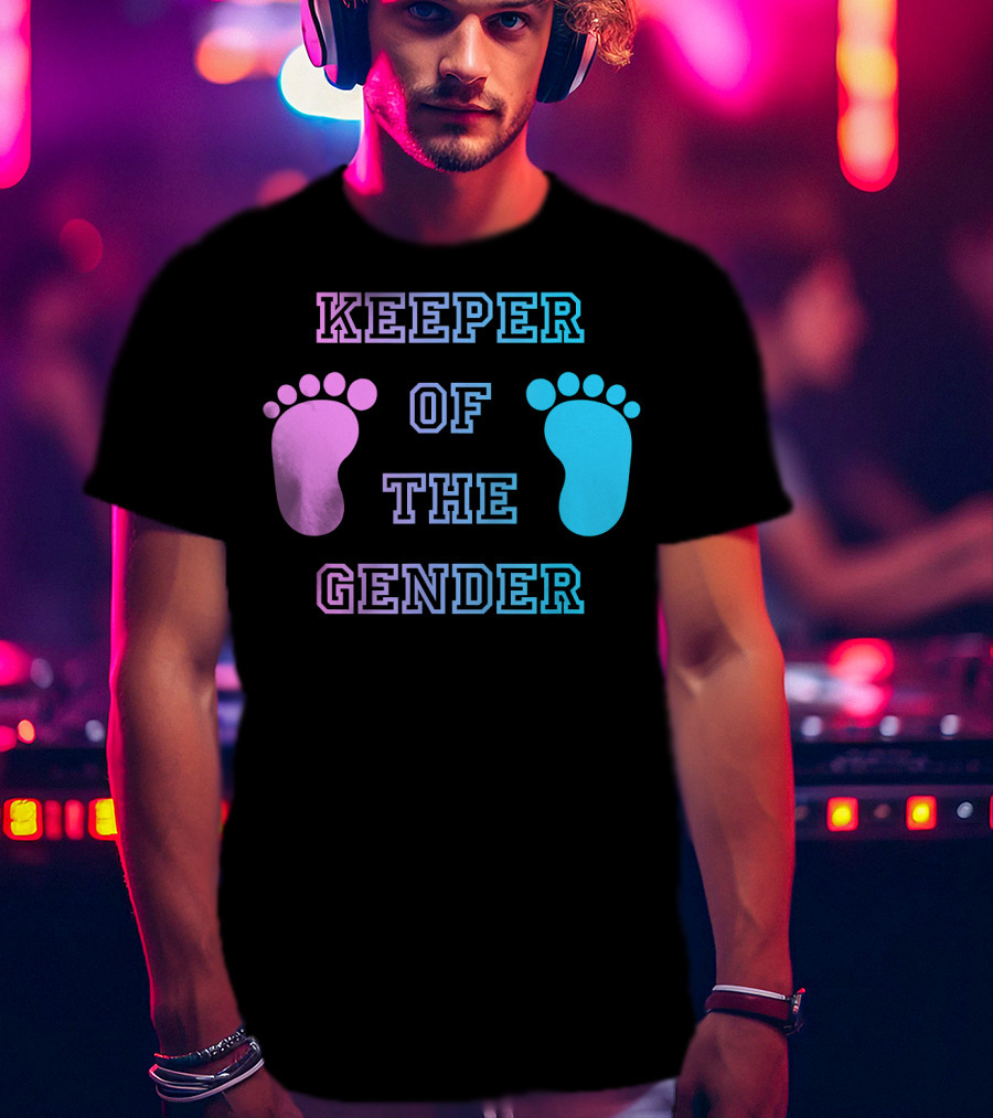 Keeper Of The Gender Pink Blue Footprints T-Shirt