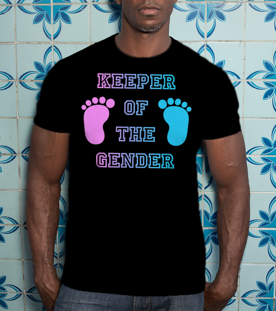 Keeper Of The Gender Pink Blue Footprints T-Shirt