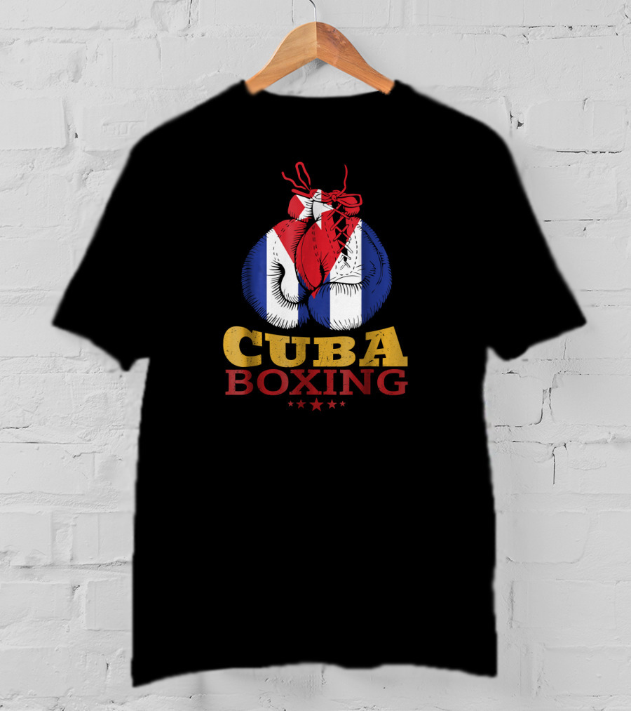 Cuba Boxing Gloves With Cuban Flag And Stars T-Shirt