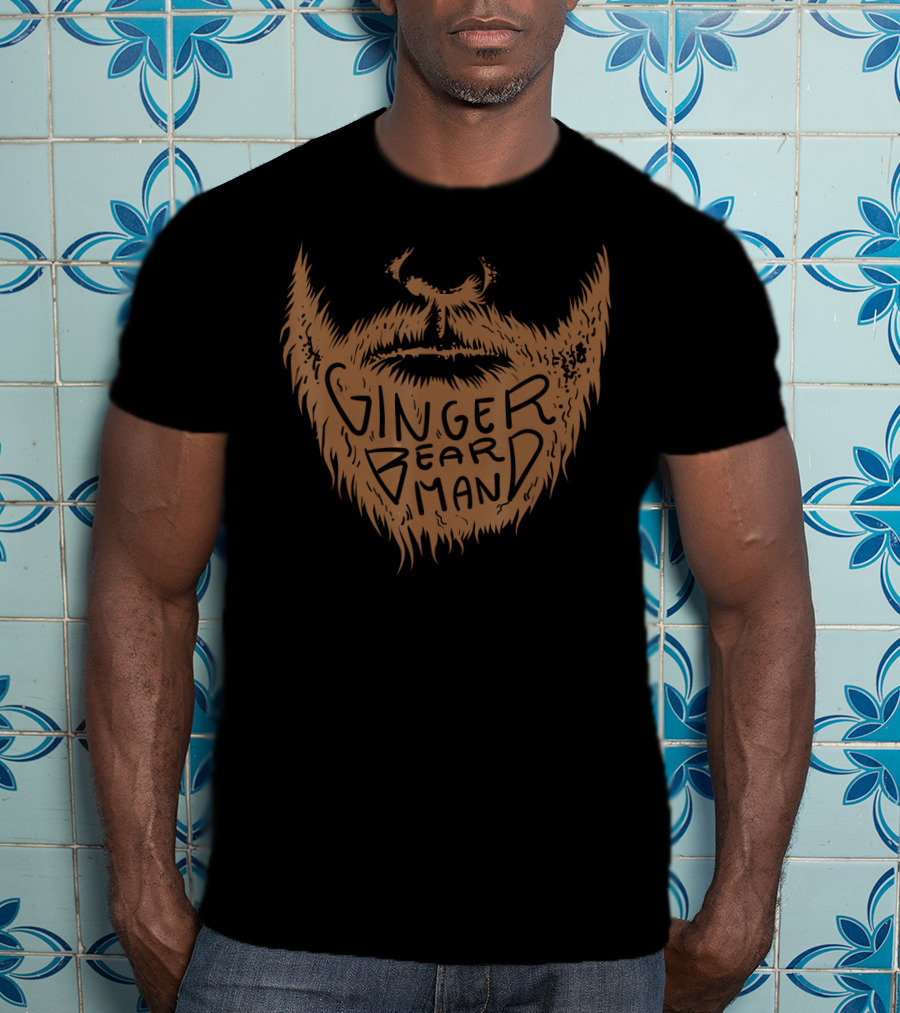 Ginger Beard Man Cute Mysterious Red Whiskered Face T-Shirt