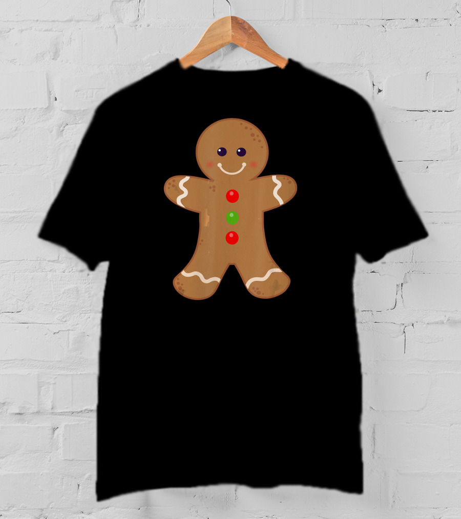 Gingerbread Man Christmas Cookie Baki Festive Holiday Joyful Treat T-Shirt