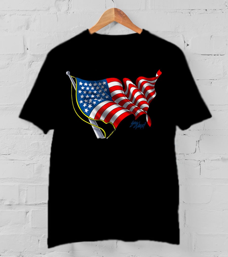 God Bless America Flag Waving T-Shirt