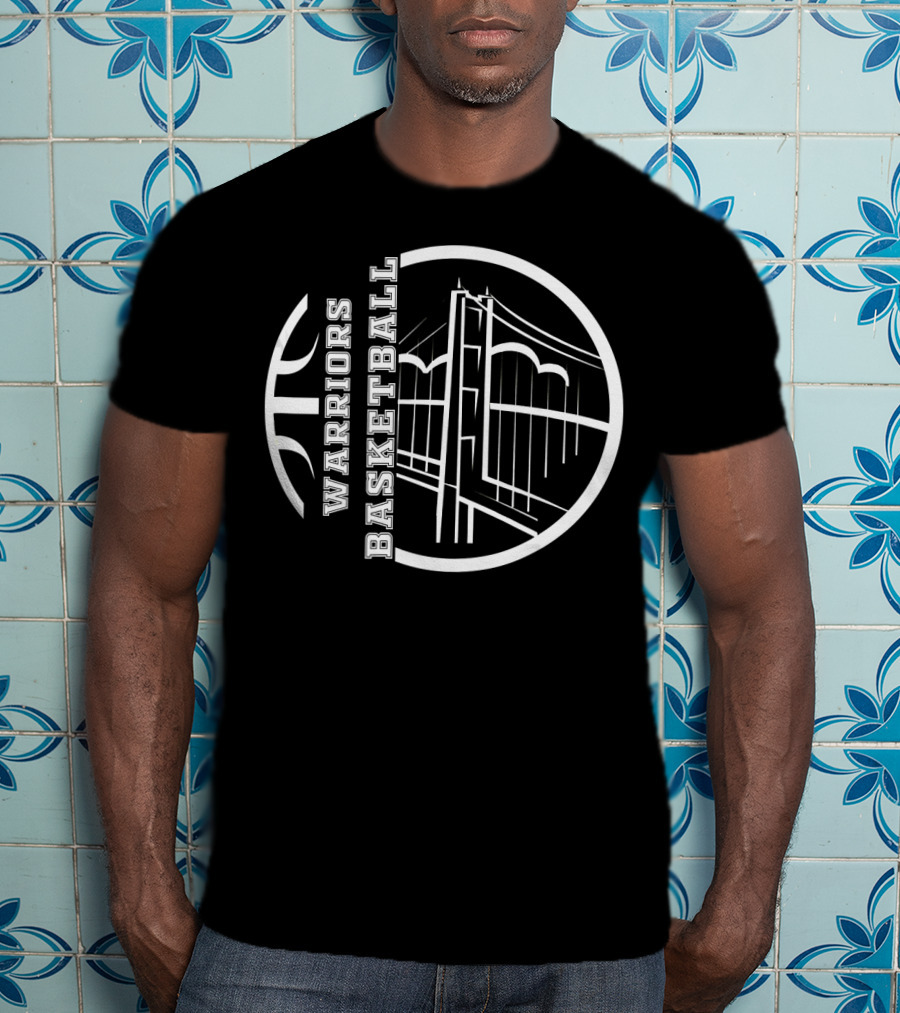 Warriors Basketball Golden State Distressed Team Fan Bridge T-Shirt