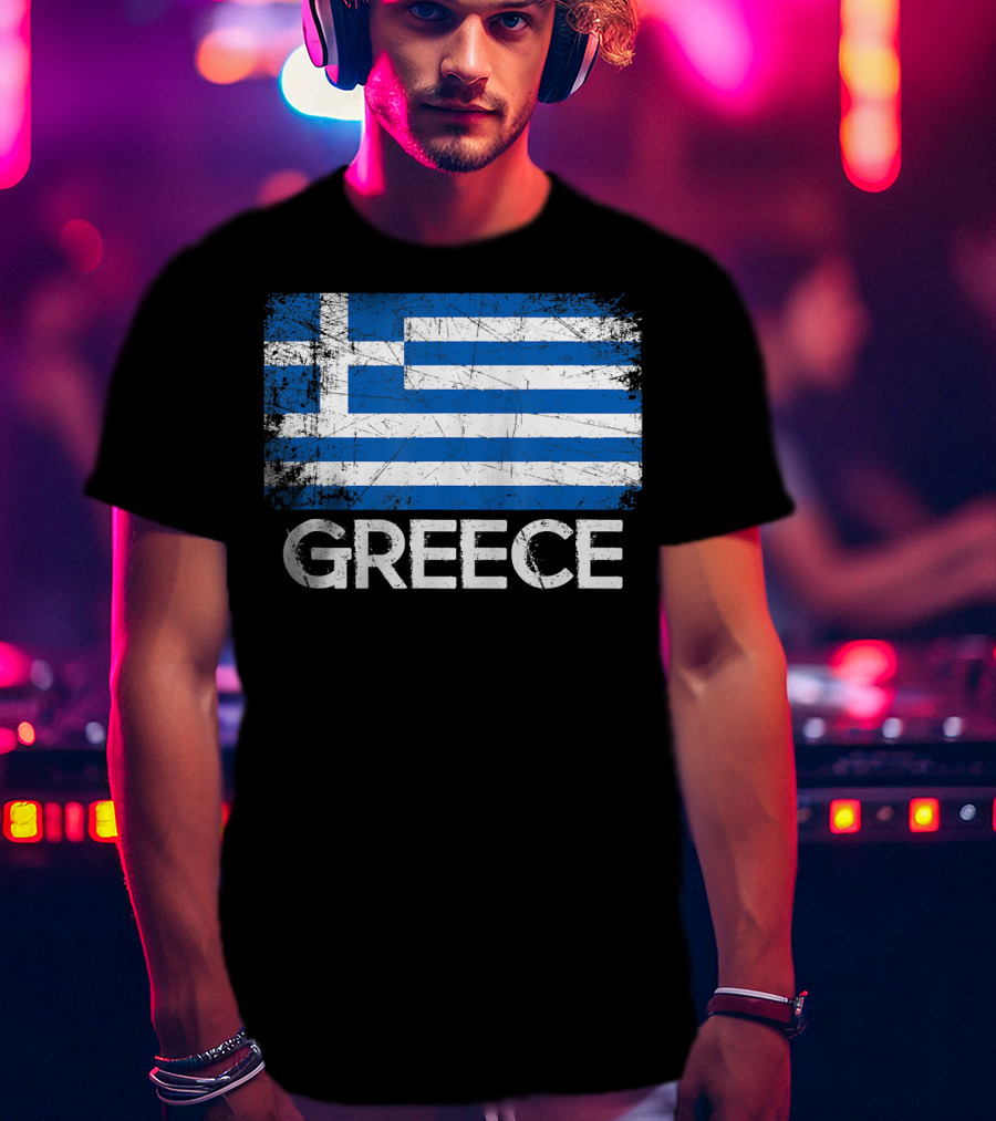 Greek Flag Vintage Greece Made In Gree T-Shirt