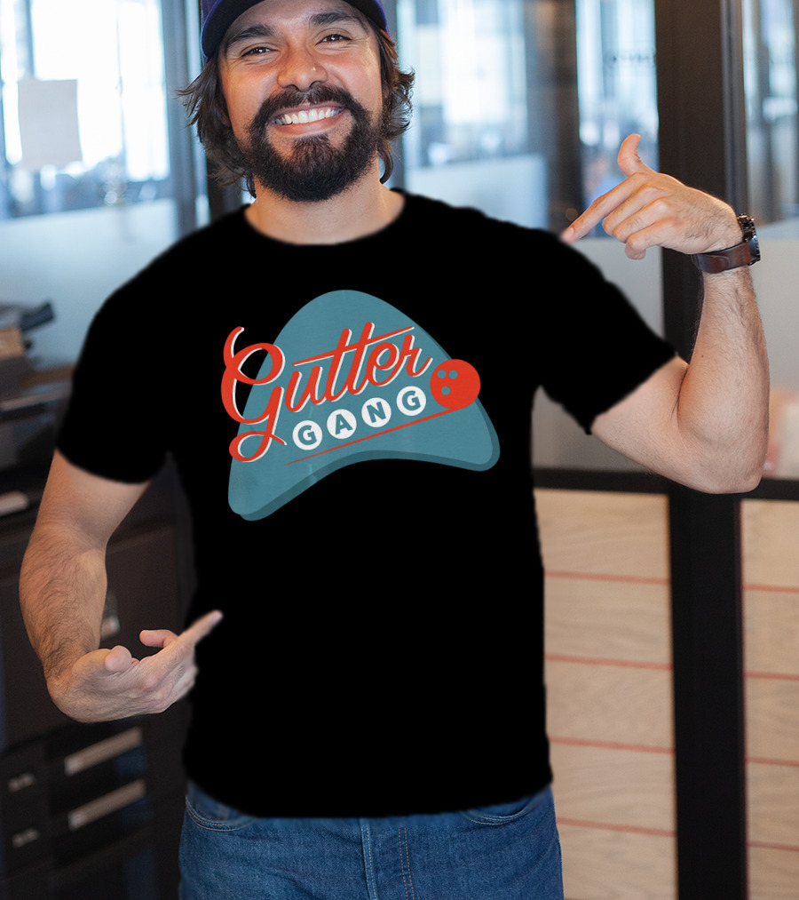 Gutter Gang Bowling League Team Retro Bowling Ball T-Shirt