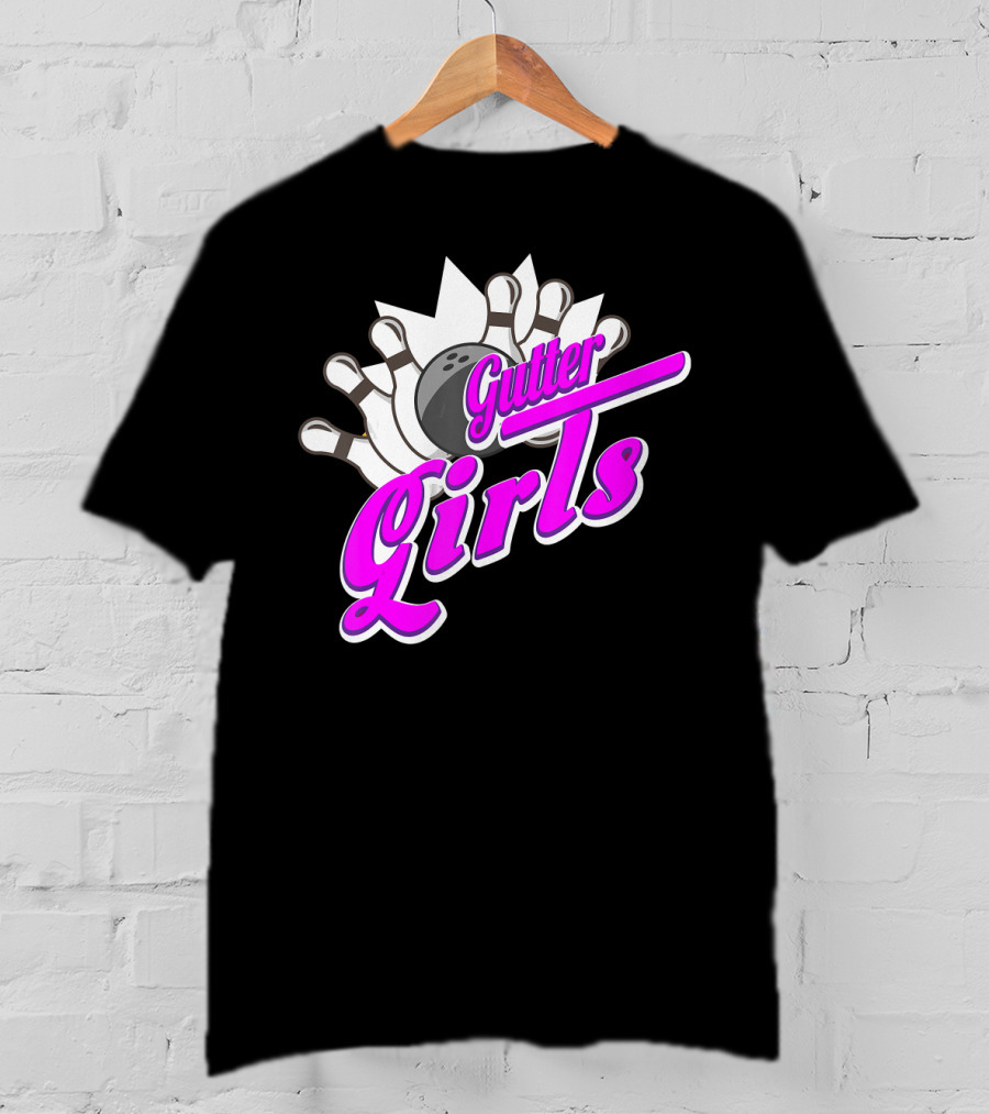 Gutter Girls Bowling Ball Pin Bowler Retro T-Shirt