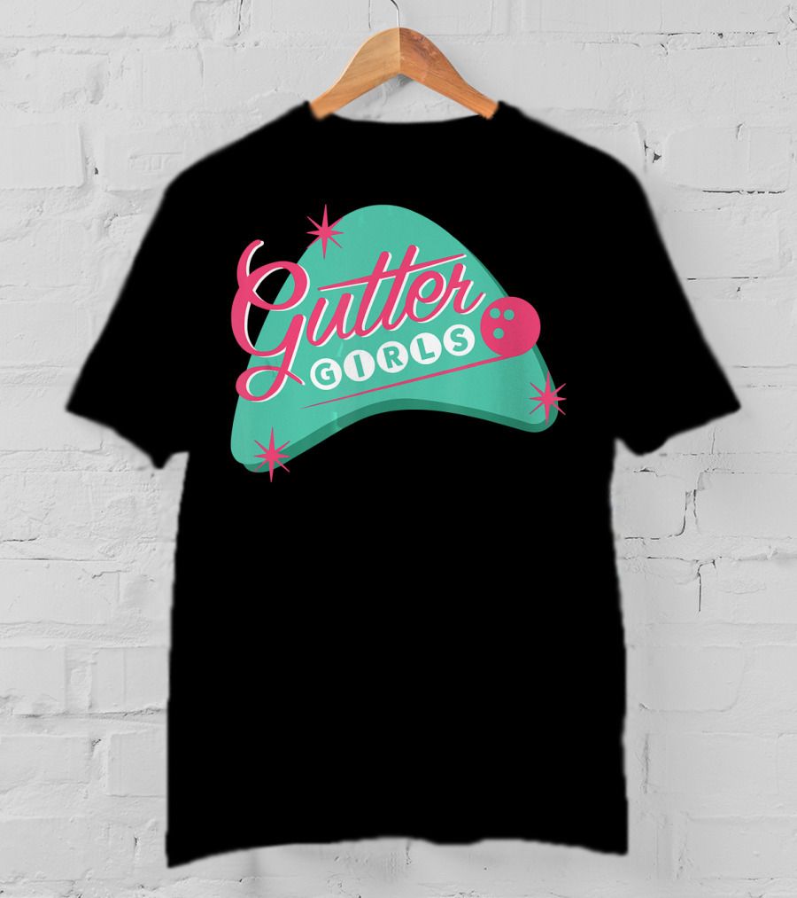 Gutter Girls Bowling Team Retro Logo Pastel T-Shirt