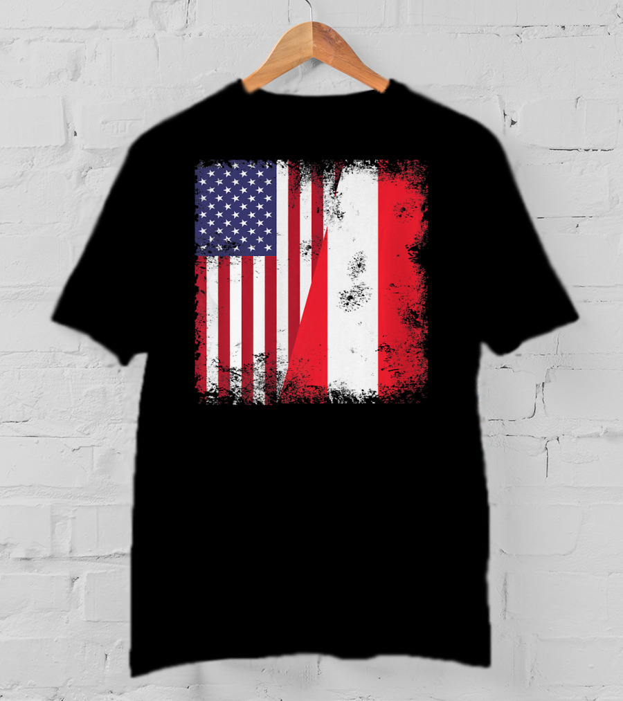 USA Austrian Flag Vintage Austria U T-Shirt