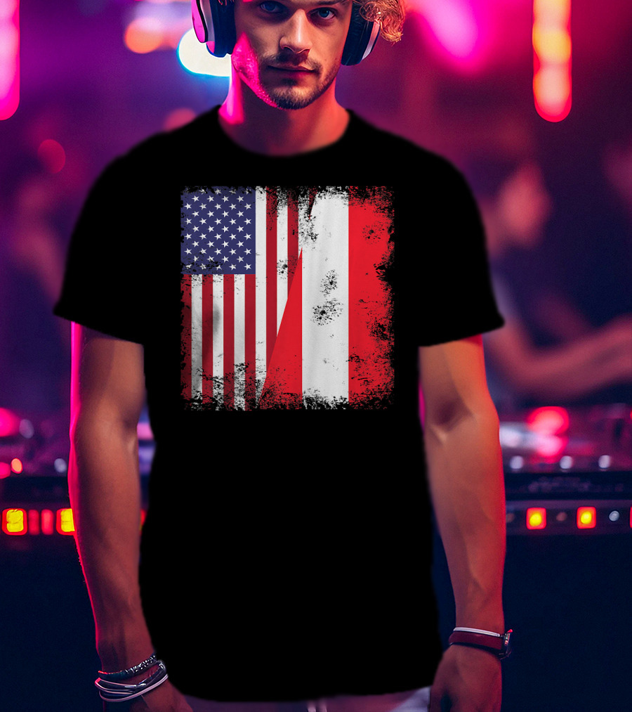 USA Austrian Flag Vintage Austria U T-Shirt