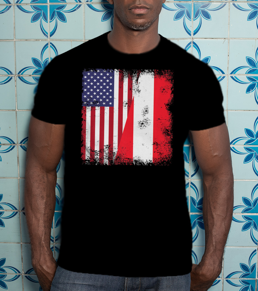 USA Austrian Flag Vintage Austria U T-Shirt