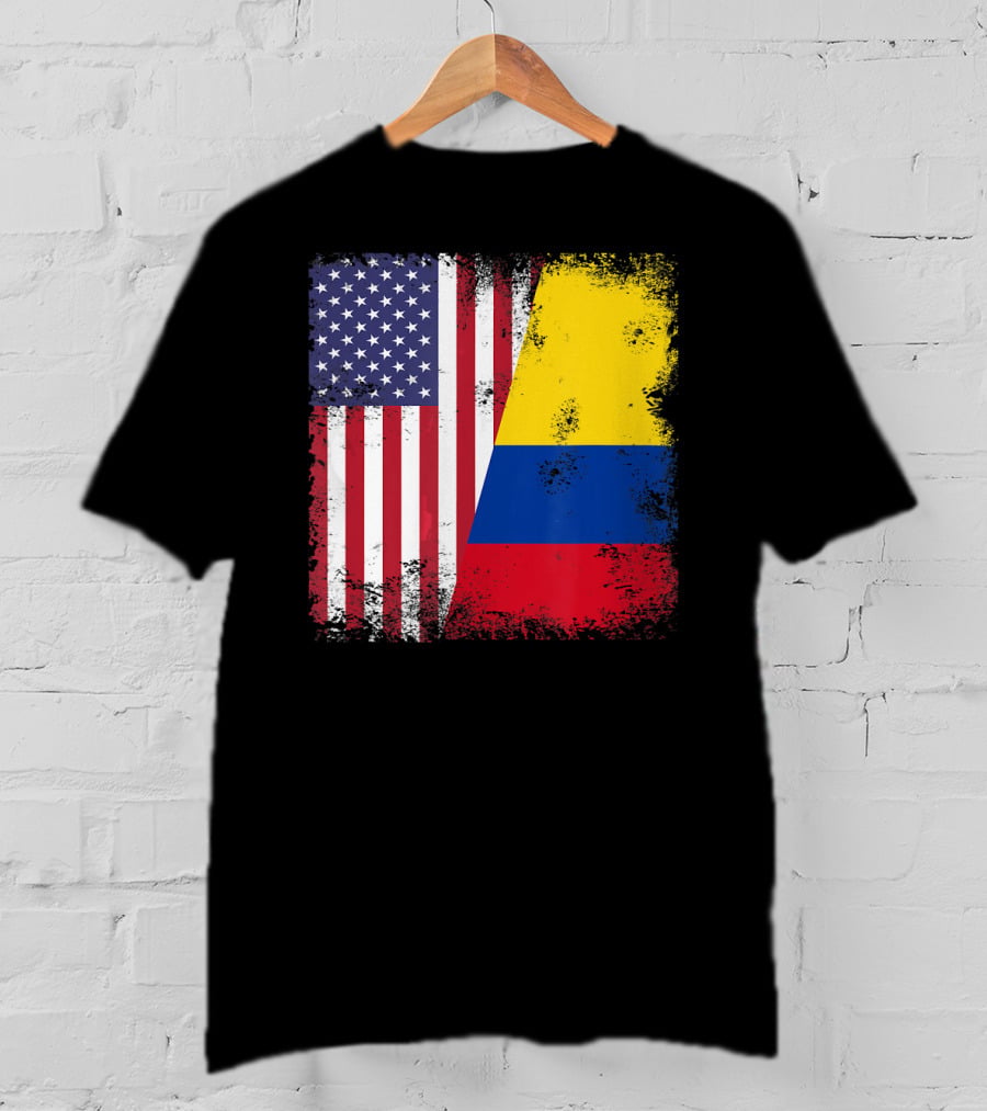 Half Colombian Half American Flag T-Shirt