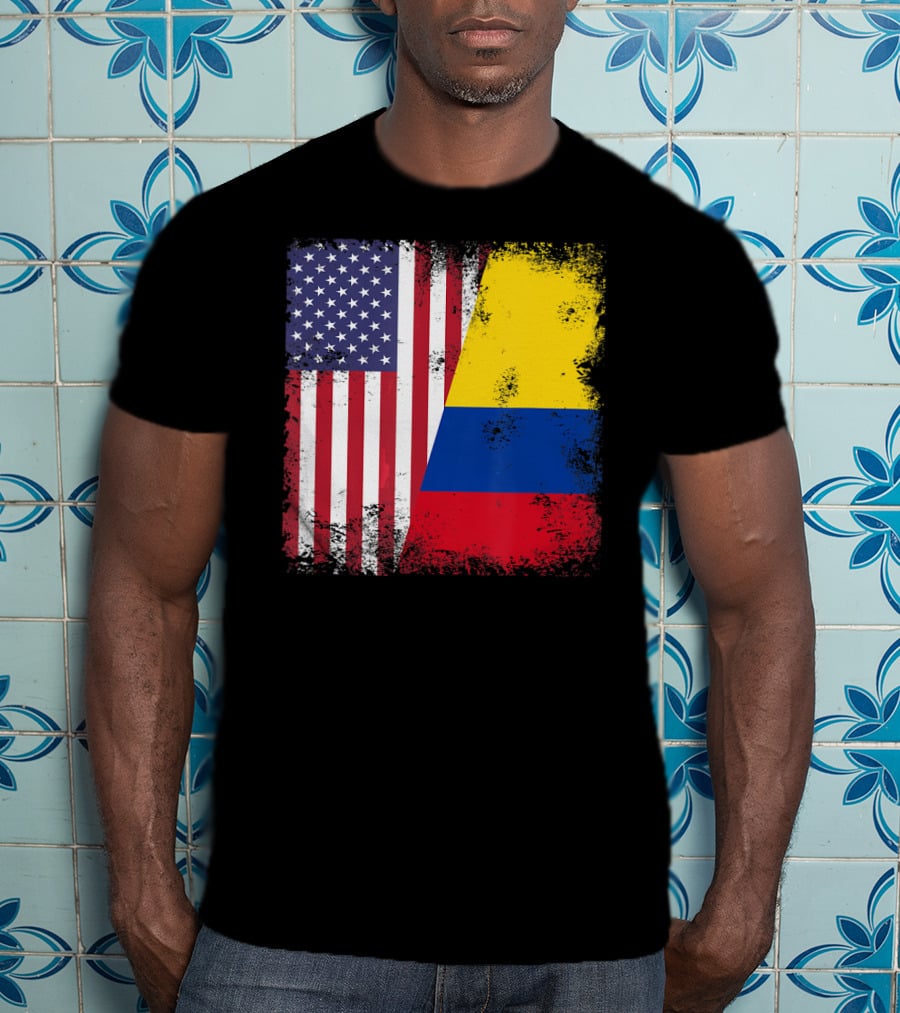 Half Colombian Half American Flag T-Shirt