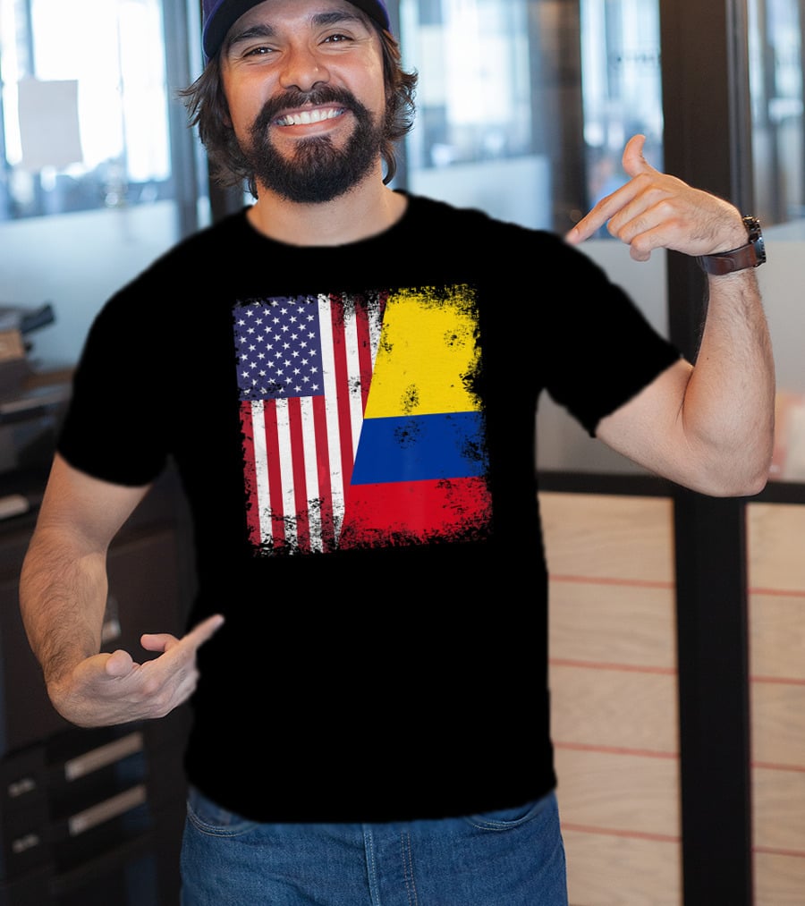 Half Colombian Half American Flag T-Shirt