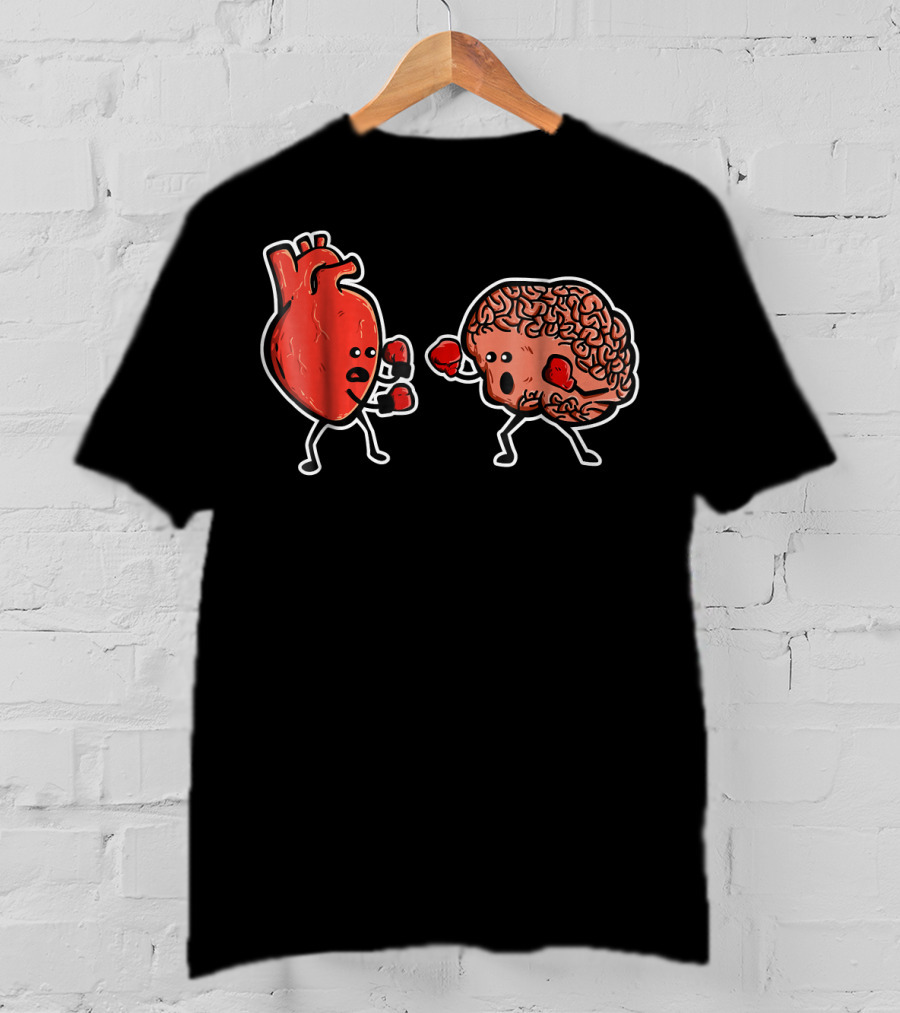 Heart And Brain Boxing Match Showdown T-Shirt