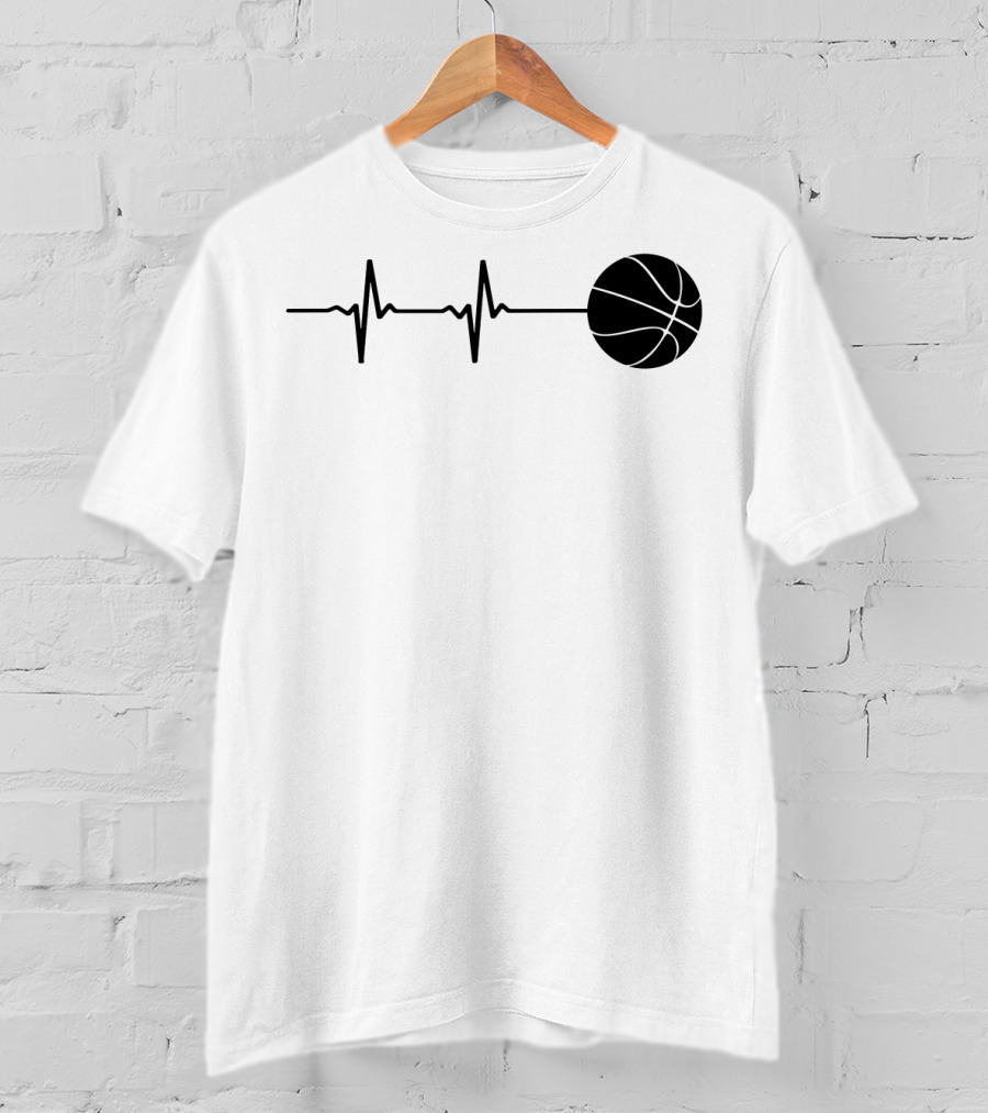 Heartbeat Basketball Player Pulse Path T-Shirt