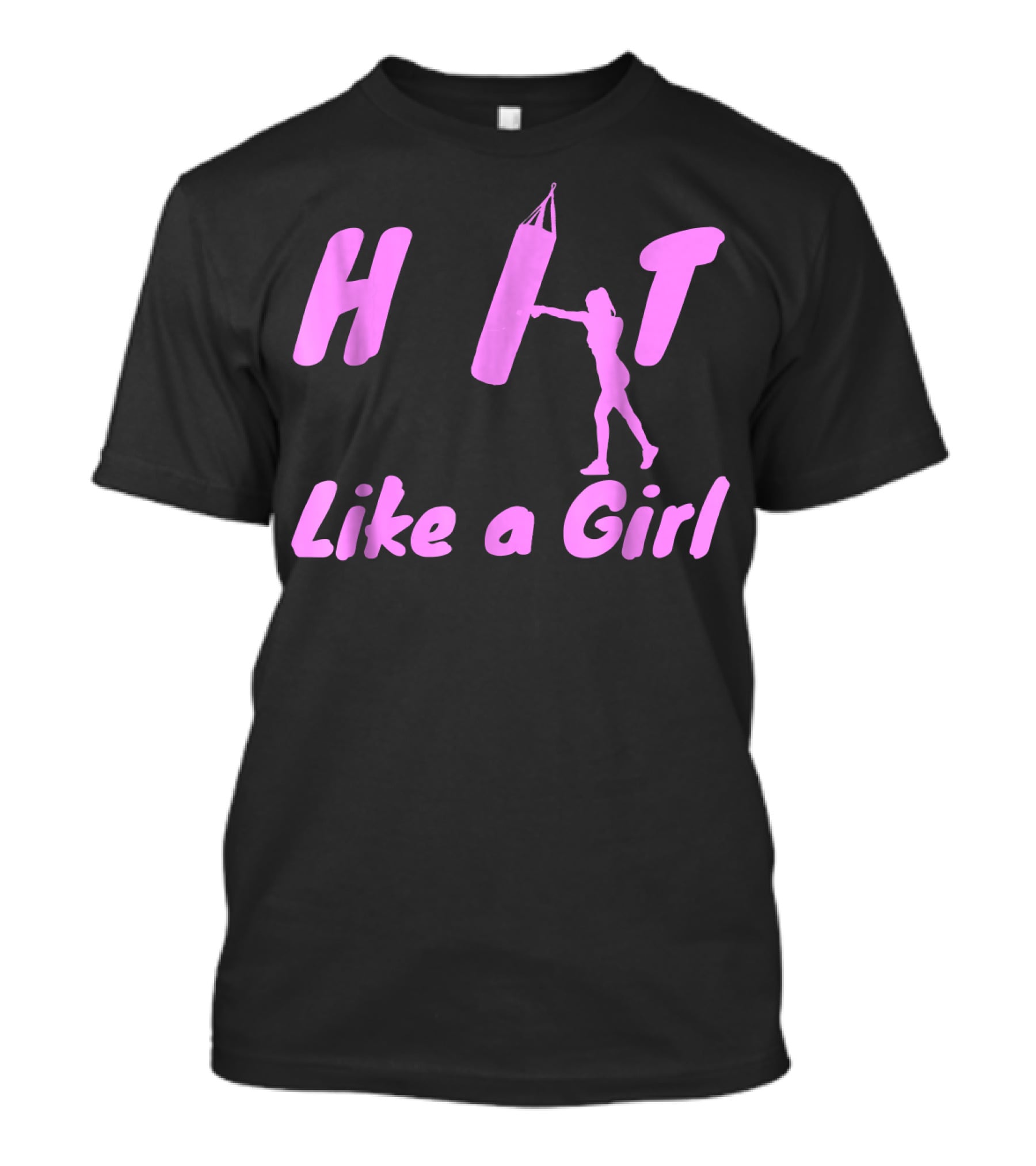 Hit Like A Girl Boxing Kickboxing Empowerment Women's Fitness T-Shirt