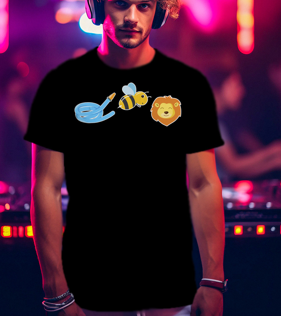 Hose Bee Lion Animal Funny Graphic Tee Wordplay T-Shirt