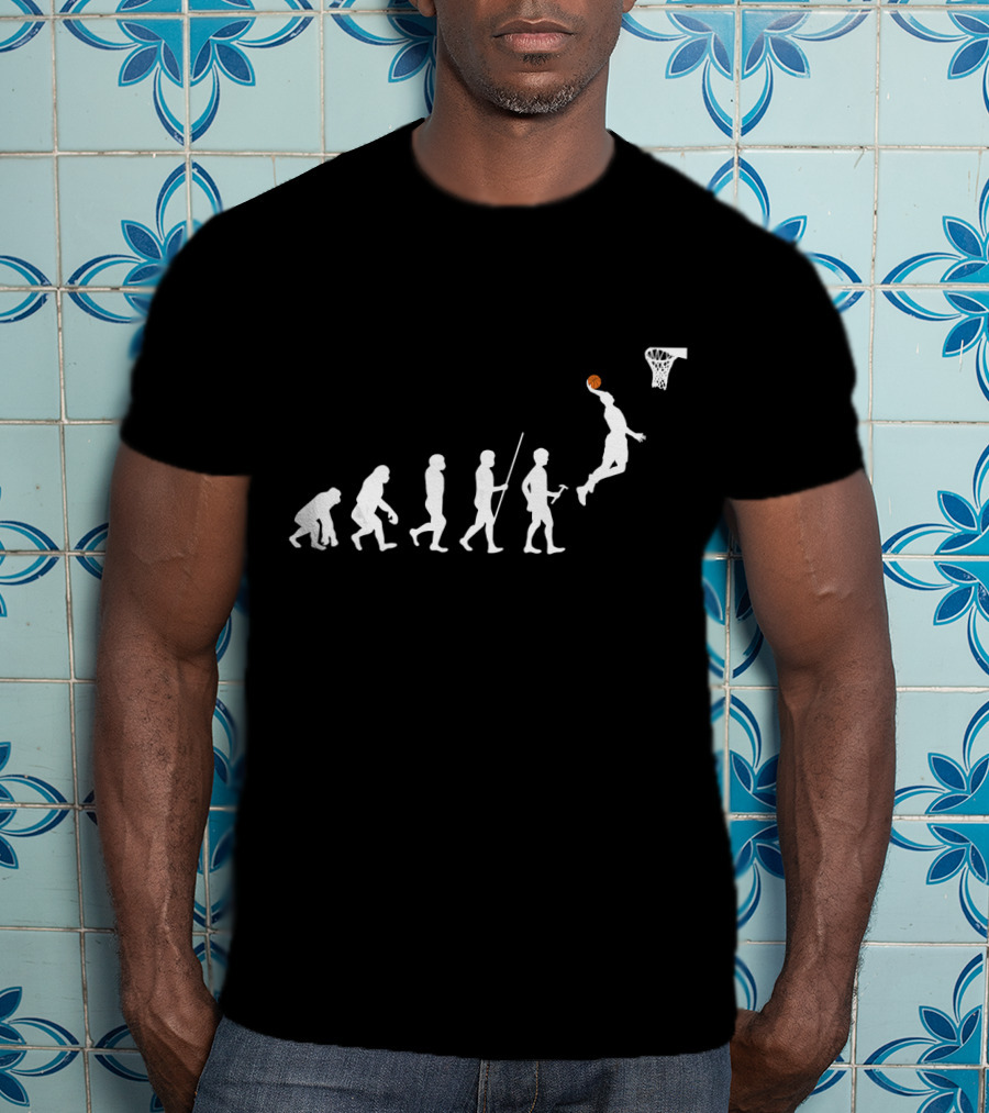Evolution Of Man Playing Basketball Dunk T-Shirt