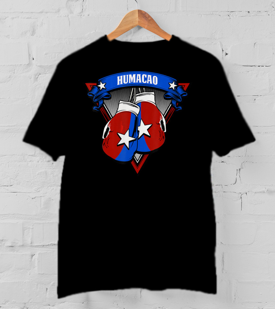Humacao Puerto Rico Boxing Gloves Star Emblem T-Shirt