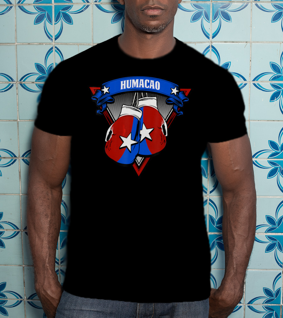 Humacao Puerto Rico Boxing Gloves Star Emblem T-Shirt