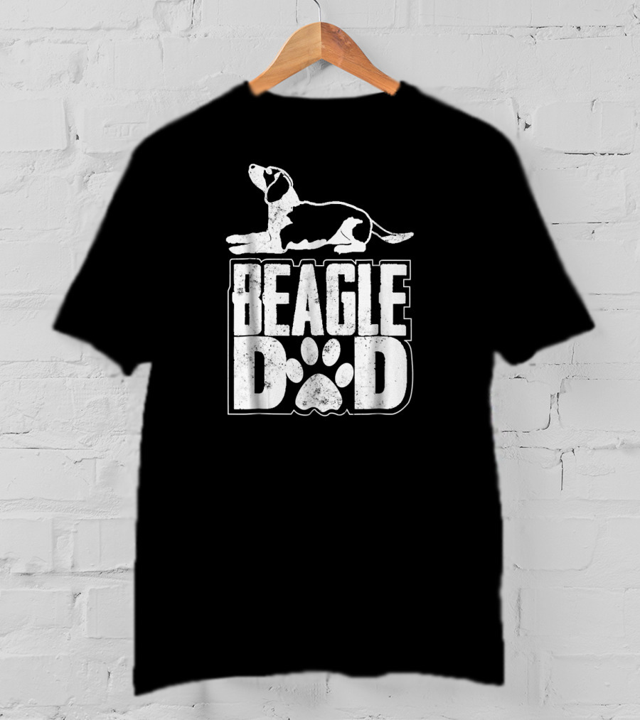 I'm A Beagle Dad Funny Dog Beagle Dad Paw Prints T-Shirt