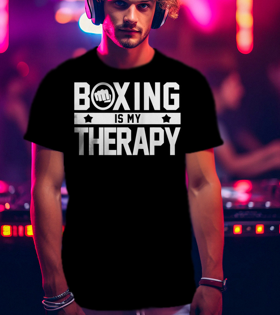 Boxing Is My Therapy Fist Icon Boxing Therapy T-Shirt