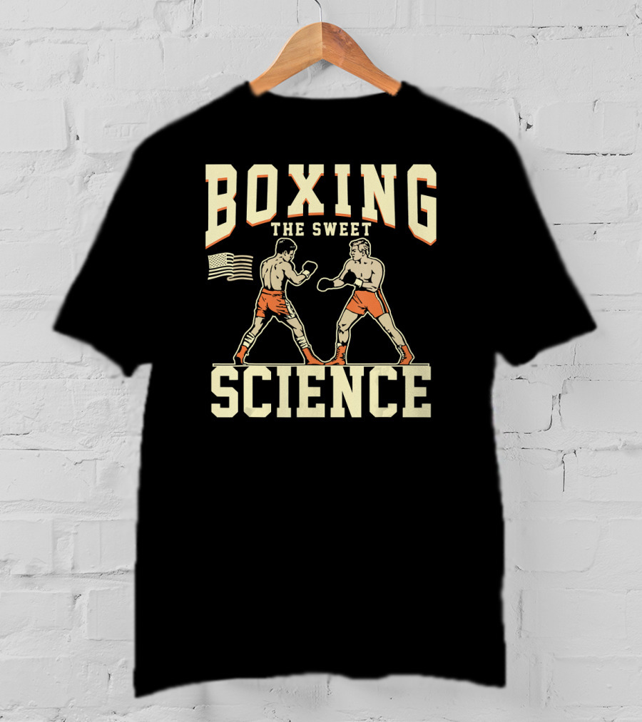 Boxing The Sweet Science Boxer American Flag T-Shirt