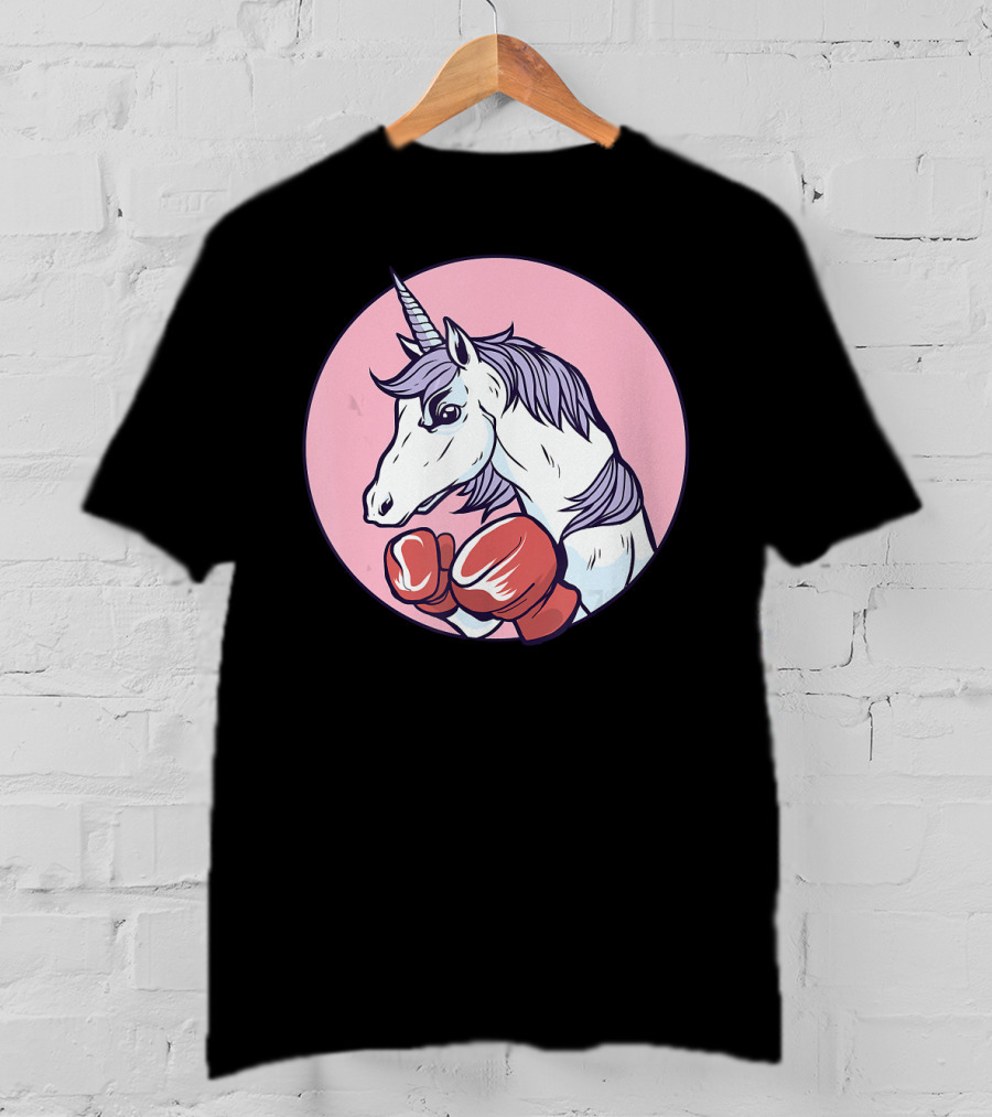 Unicorn Boxing Punchin' Power With Gloves T-Shirt