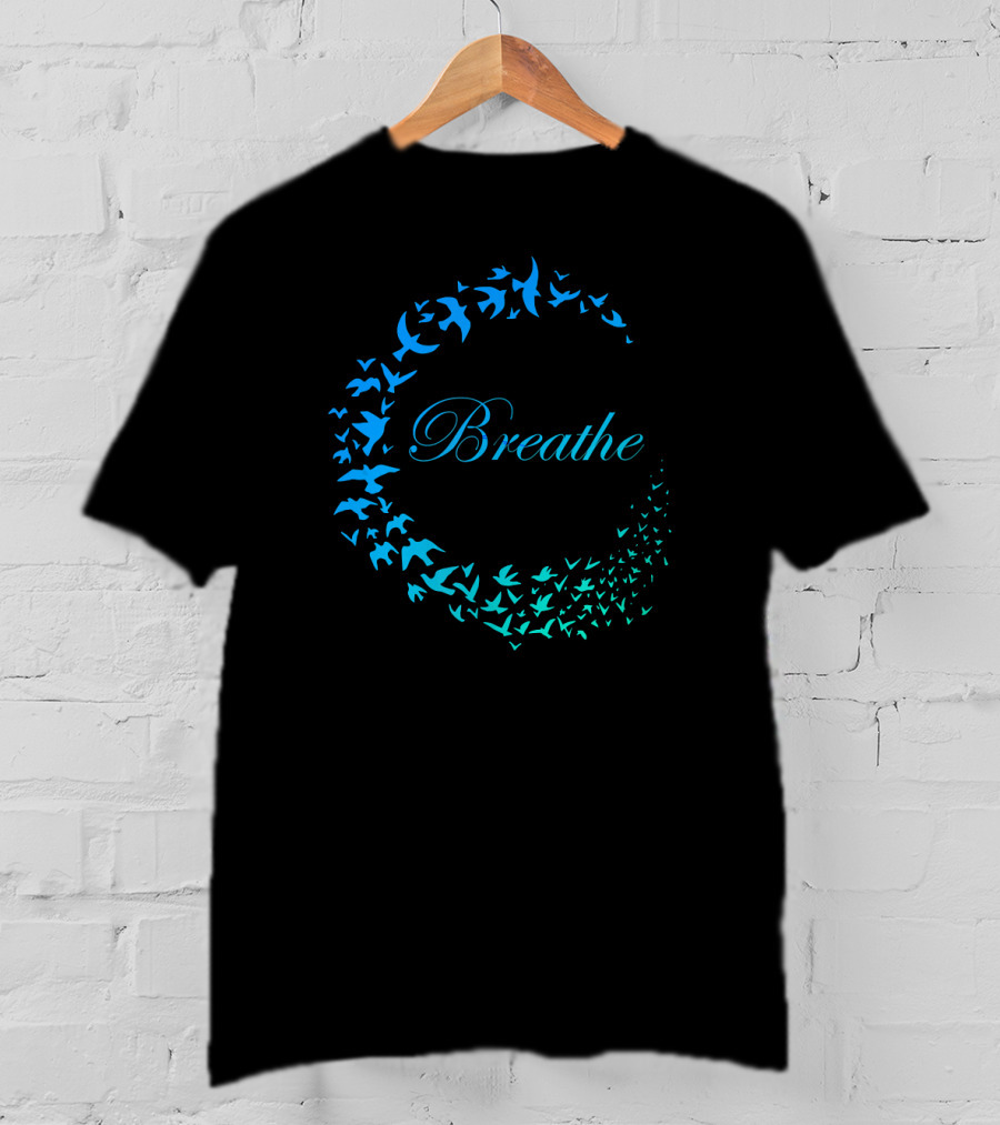Breathe Inhale Exhale Take Flight Bird Circle T-Shirt