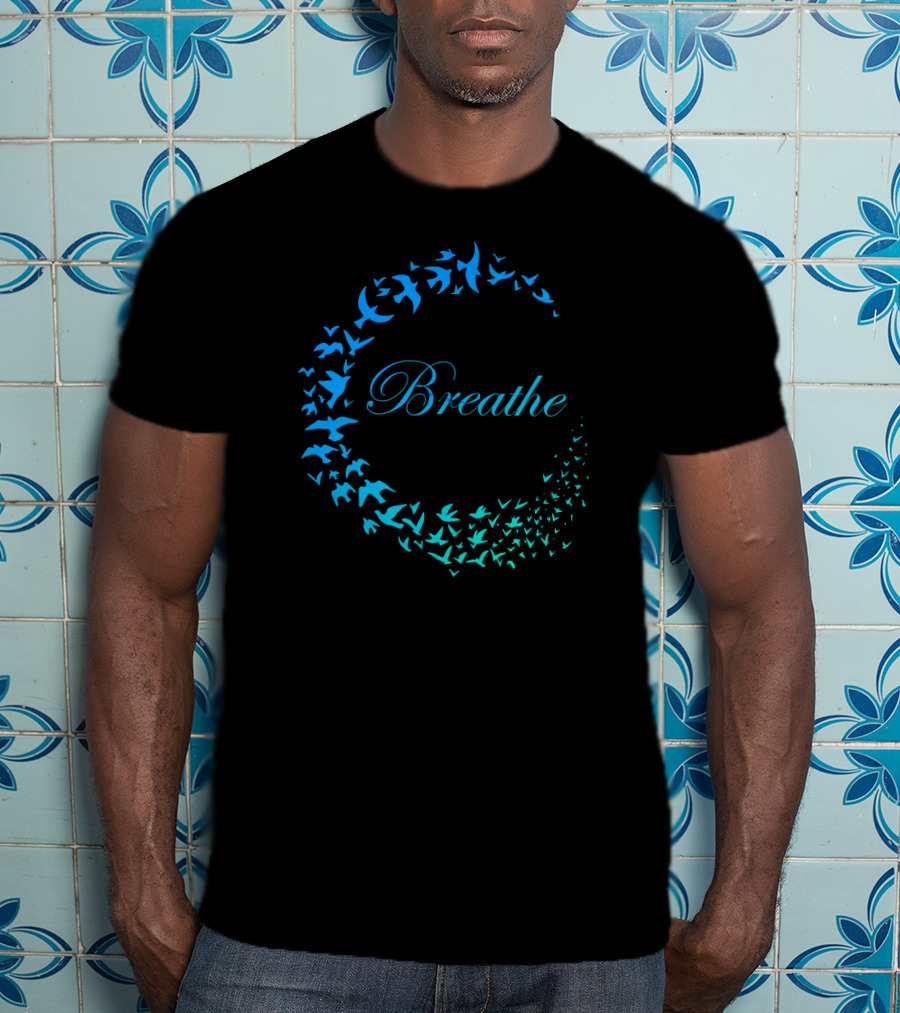 Breathe Inhale Exhale Take Flight Bird Circle T-Shirt