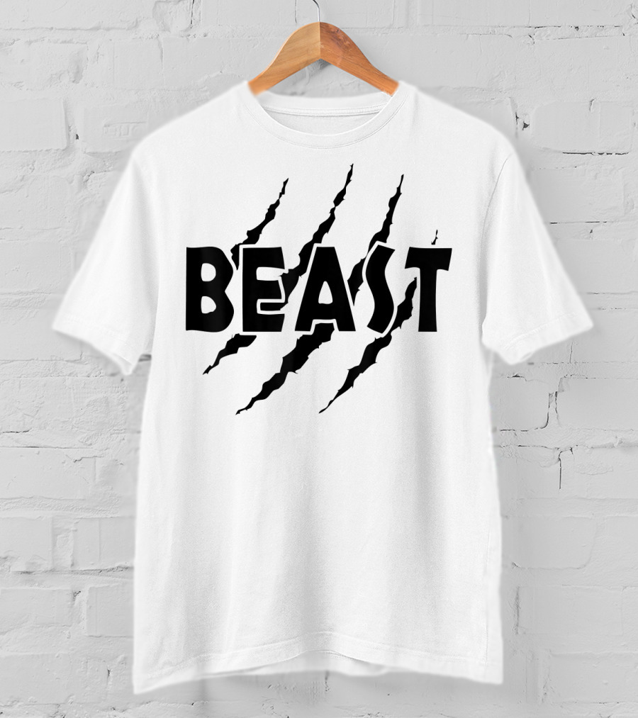 C523 BEAST Gym Workout Fitness MMA Scratch Marks T-Shirt