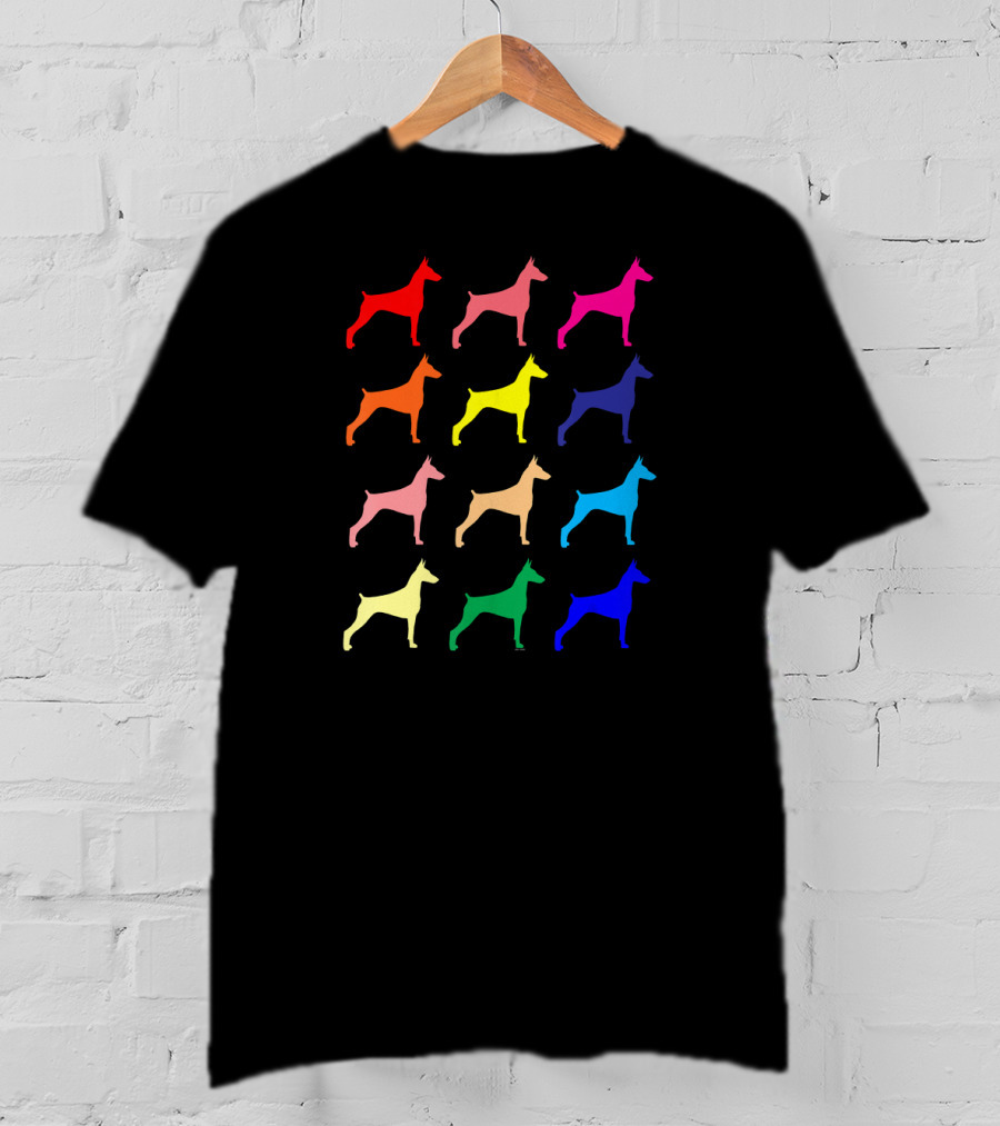 Doberman Pinscher Dog Lovers Colorful Pop T-Shirt