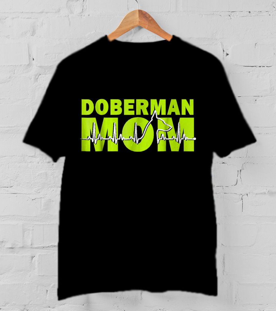 DOBERMAN MOM Heartbeat Dog T-Shirt