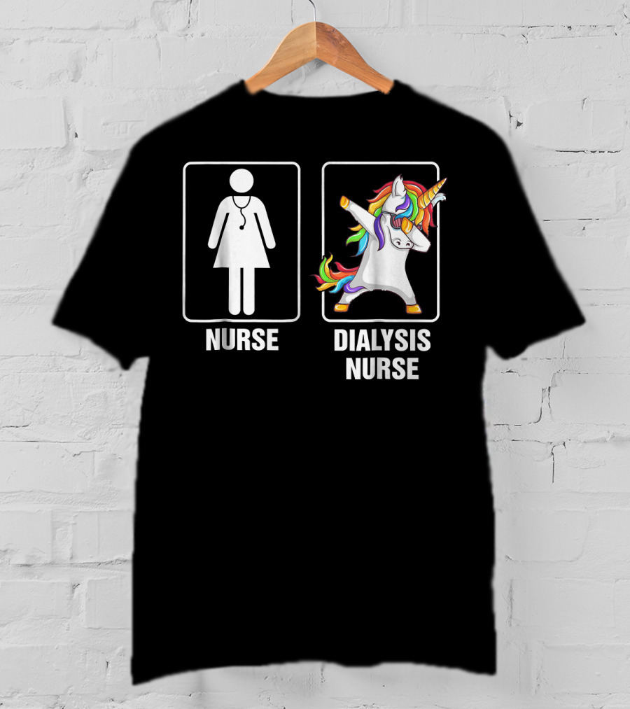 Nurse Dialysis Nurse Dabbing Unicorn T-Shirt